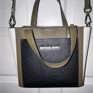 Michael Kors Black and Olive Tote Bag